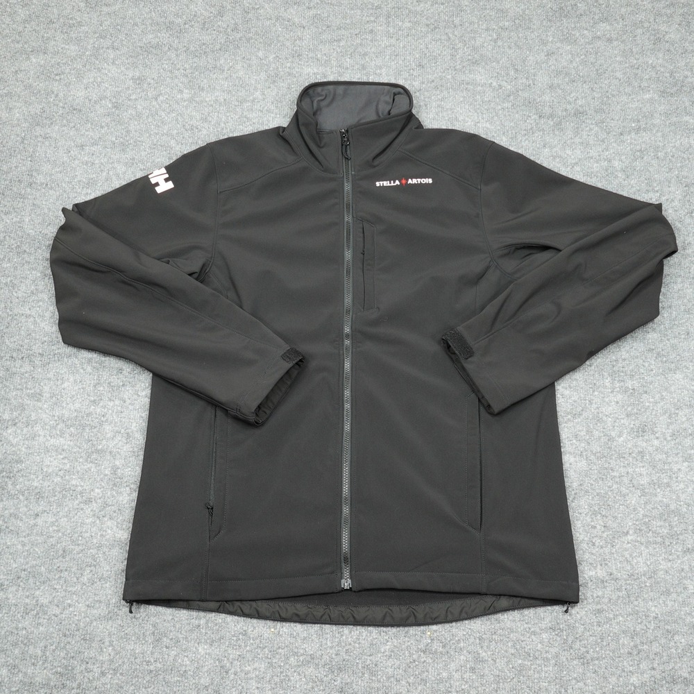 Helly Hansen Jacket Mens Large Black Softshell Full Zip Outdoor